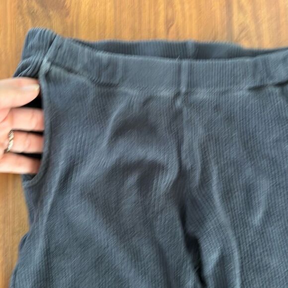 MONROW gray ribbed ankle length sweatpants comfort pants lounge pants size S - Picture 2 of 4